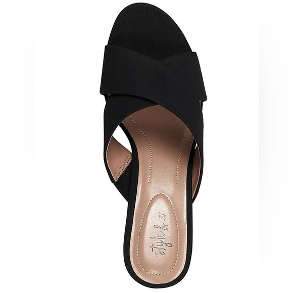 Style&Co Women Patricia Black Kitten Heel Slides 8M - Picture 3 of 7